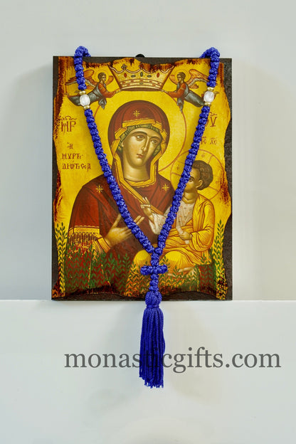 Orthodox Blue  Prayer Rope 100 knots -  Rosary 100 Knots -  Rosario - Komboskini - Rosenkranz