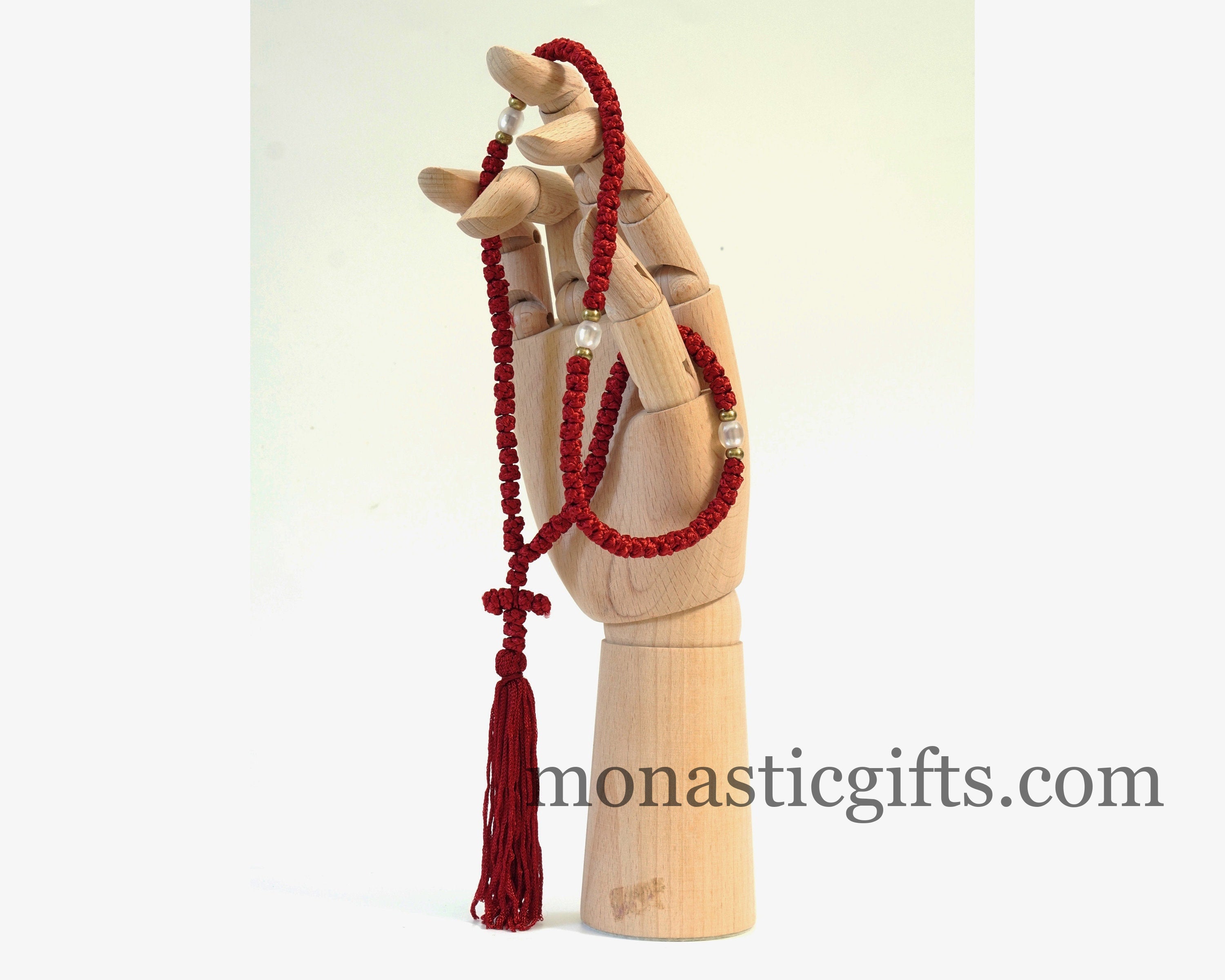 Orthodox Red Prayer Rope 100 knots - Rosary 100 Knots - Rosario - Komb ...