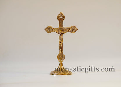 Standing Crucifix brass cross, Table Altar Blessing Crucifix- Croce da altare Home Decor  a perfect Christian Gift