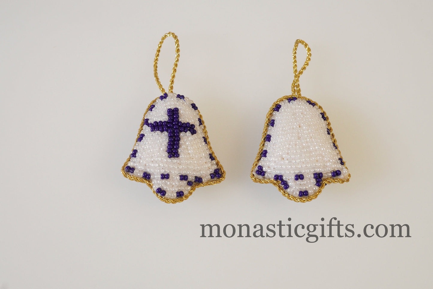 Christian traditional amulet with beads and gold thread Bell pendant  ,Filakto , very beautiful like jewl