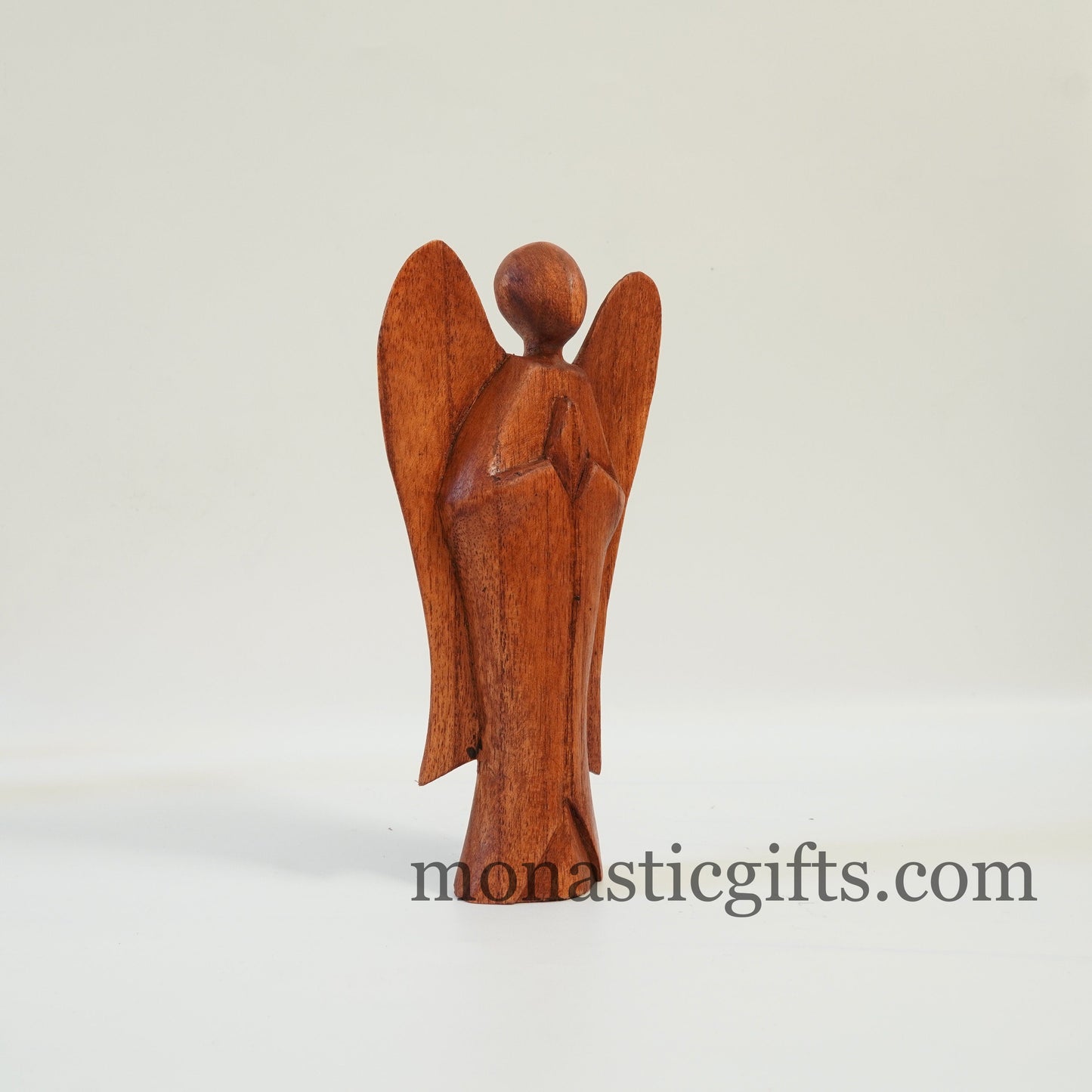 Hand carved Pray Angel Wooden(brown) figurine Wood carving Decoration Angel Standing ,ideal for home decoration birth,baptism,wedding.