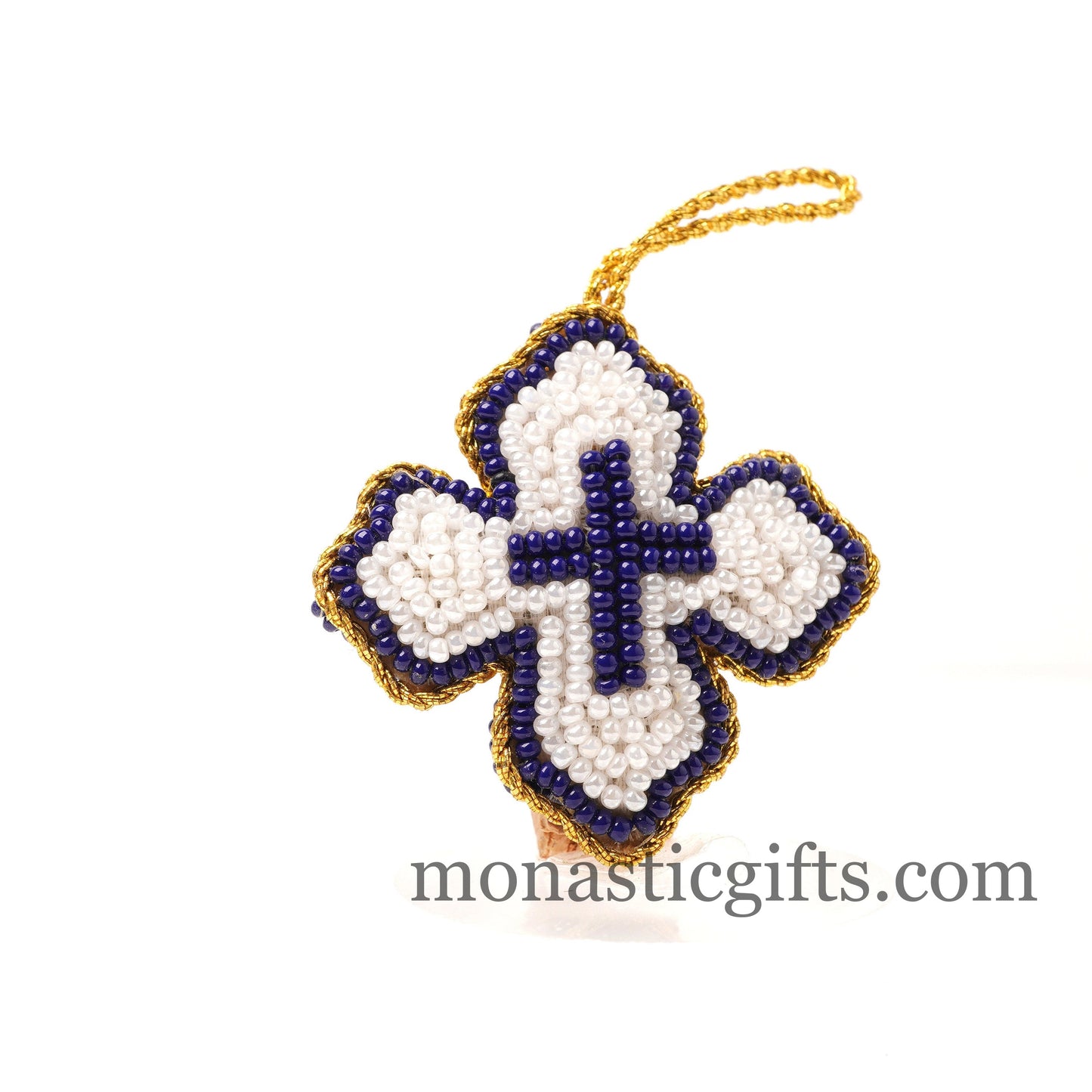 Christian traditional amulet cross with beads and gold thread Rectangular pendant  ,Filakto Οrthodox,Catholic Gift, very beautiful like jewl