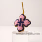 Christian traditional amulet cross with beads and gold thread Rectangular pendant  ,Filakto Οrthodox,Catholic Gift, very beautiful like jewl