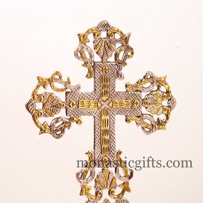 Standing Cross Altar brass nickel  -  Altar Table  Cross Silver Gold Metal  - Croce da altare Home Decor  a perfect Christian Gift