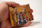 Small  Triptych wooden Icon with Baptism of Jesus Christ by St John the Baptist and and the Holy Theotokos , Greek Orthodox Icon.