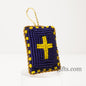 Christian traditional amulet with beads and gold thread Rectangular pendant  ,Filakto Οrthodox,Catholic Gift, very beautiful like jewlery