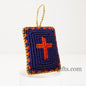 Christian traditional amulet with beads and gold thread Rectangular pendant  ,Filakto Οrthodox,Catholic Gift, very beautiful like jewlery