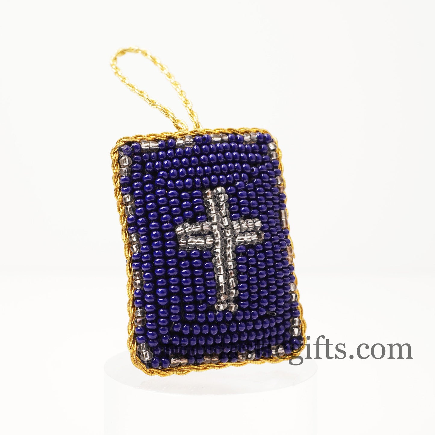 Christian traditional amulet with beads and gold thread Rectangular pendant  ,Filakto Οrthodox,Catholic Gift, very beautiful like jewlery