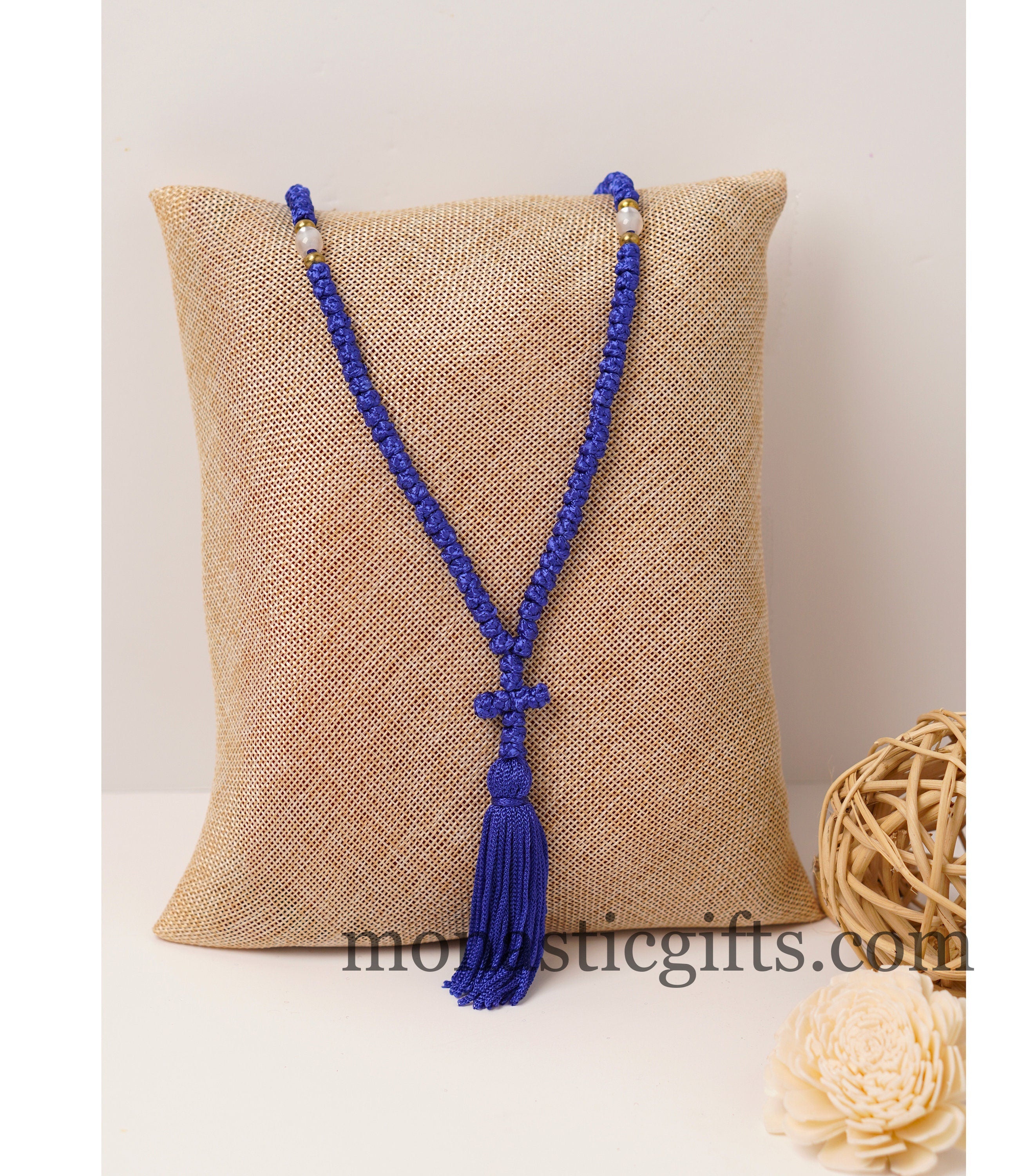 Orthodox Blue Prayer Rope 100 knots - Rosary 100 Knots - Rosario - Kom ...