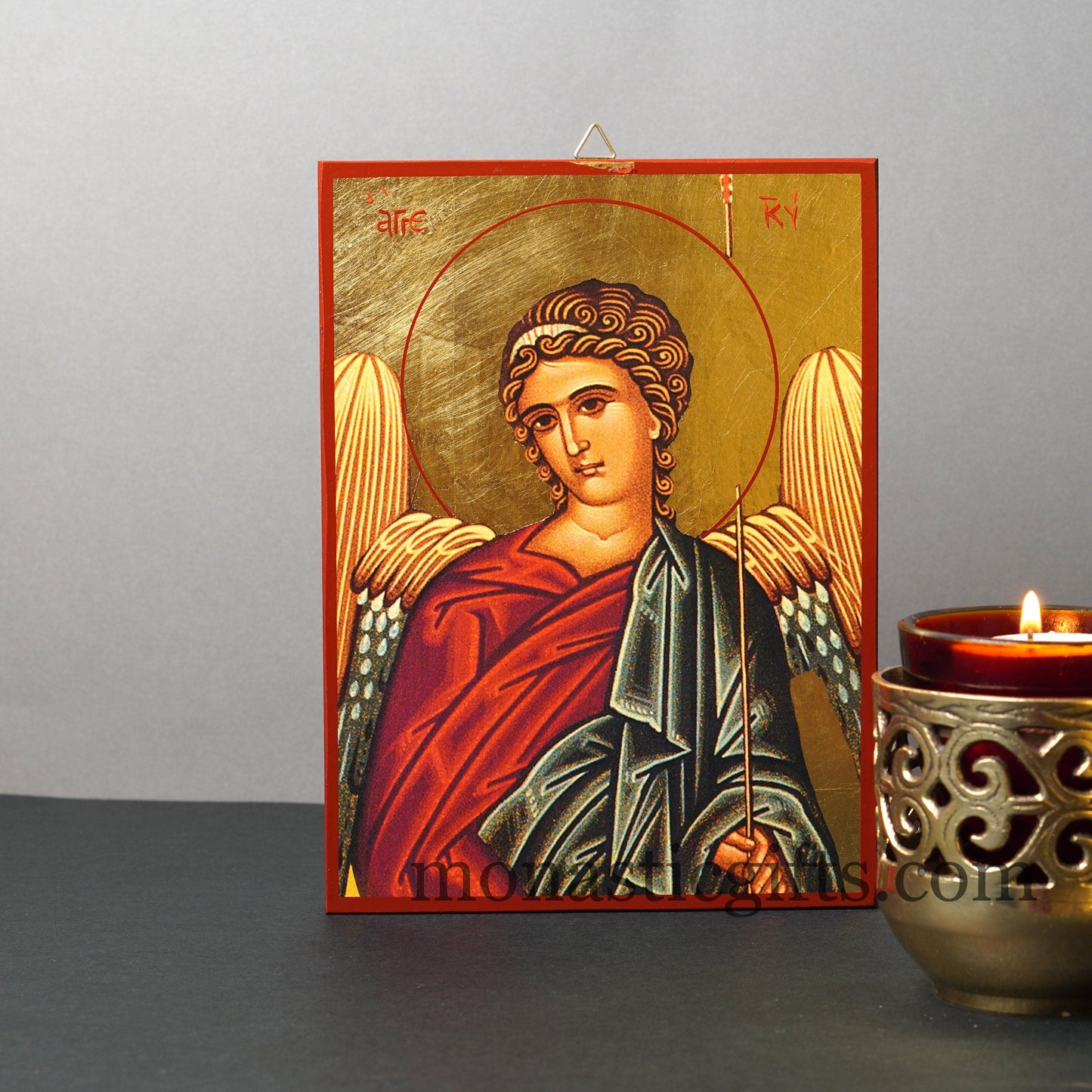 Angel of the Lord - Angel of God , Orthodox icon , Byzantine icon of our Lord , art wall hanging on wood plaque amazing idea for gift.