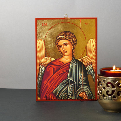 Angel of the Lord - Angel of God , Orthodox icon , Byzantine icon of our Lord , art wall hanging on wood plaque amazing idea for gift.