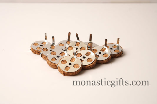 Small Round Cork Float with Handle For Vigil Lamps 6 Pieces HandMade (100% natural Cork)