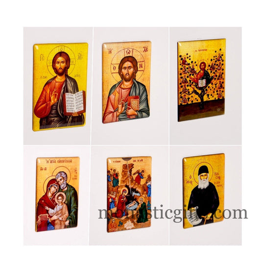 Fridge magnet with Byzantine icons of Jesus and saints - fridge magnet decorative flexible magnets with amazing guality..