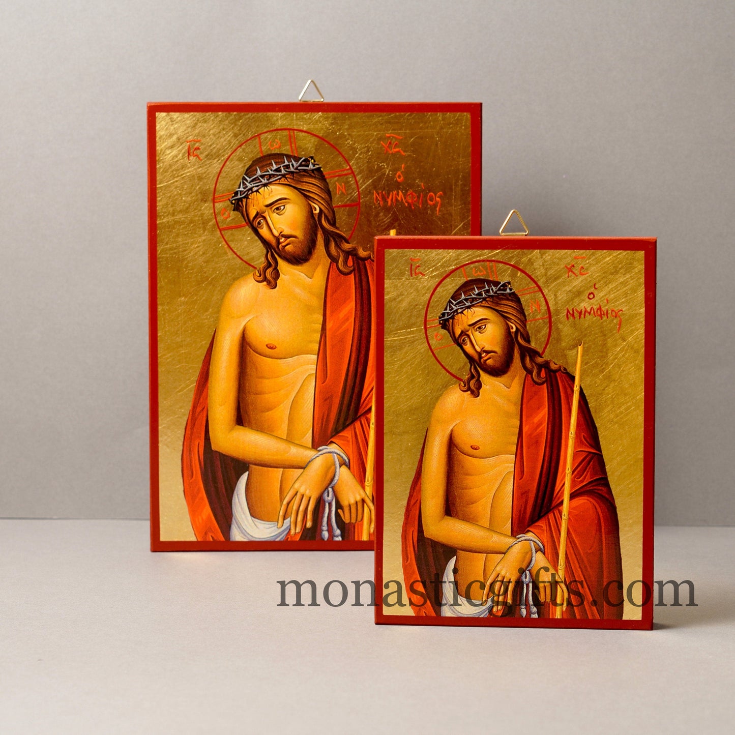 Jesus Christ the Bridegroom (Nymfios), Orthodox icon , Byzantine icon of our Lord , art wall hanging on wood plaque amazing idea for gift.