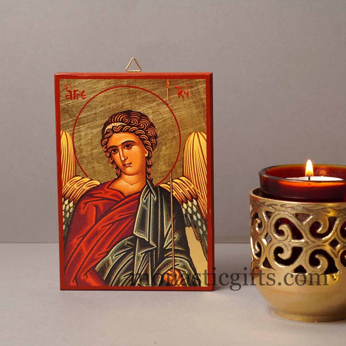 Angel of the Lord - Angel of God , Orthodox icon , Byzantine icon of our Lord , art wall hanging on wood plaque amazing idea for gift.