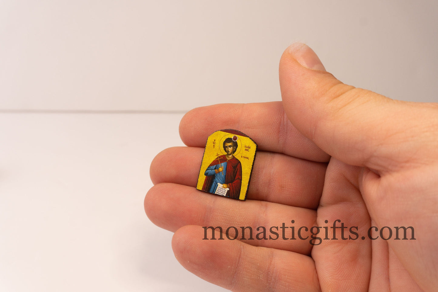 Tiny icon with Saint John 3pcs Byzantine Christian  Tiny Orthodox Icon amazing idea to make orthodox Christians gifts