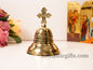 Vintage Christian brass bell  with cross on the handle Church Bell Visitors Bell, Dinner Bell A perfect gift for your Home-Church