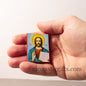 Small Wooden Orthodox icon with Jesus Christ , Neoclassical icon , art wall hanging amazing idea for orthodox gift.