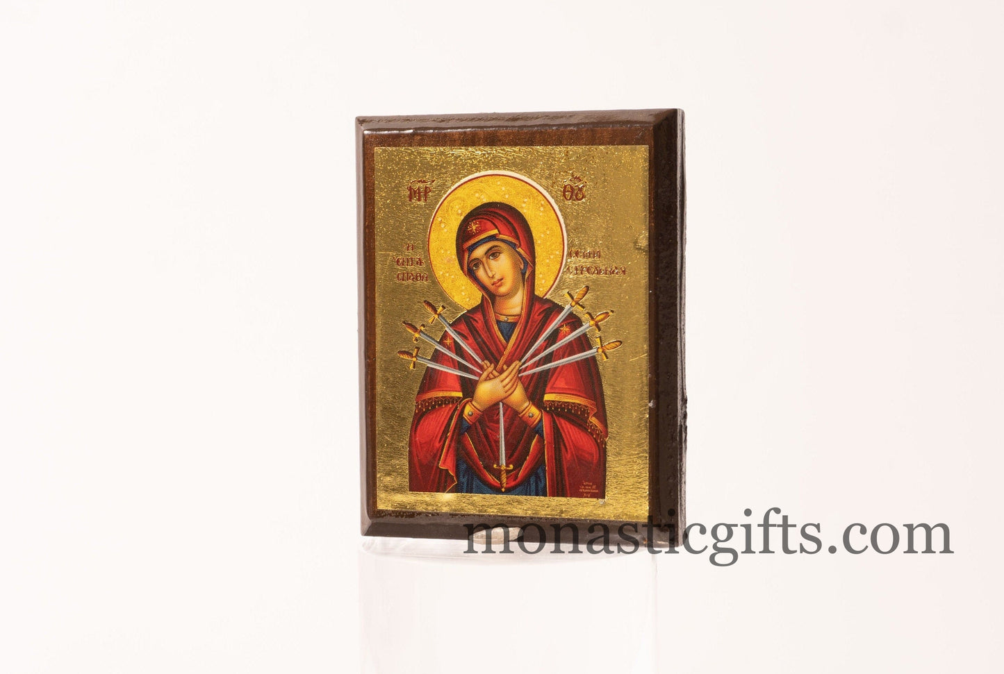 Virgin Mary Seven Swords byzantine icon in magnet  ,refrigerator magnet.