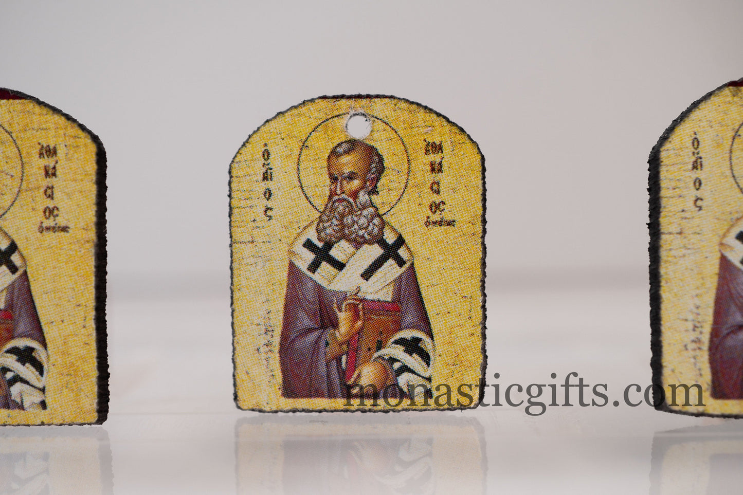 Tiny icon with Saint Athanasius (Αθανασιος) 3pcs Byzantine Christian  Tiny Orthodox Icon amazing idea to make orthodox Christians gifts