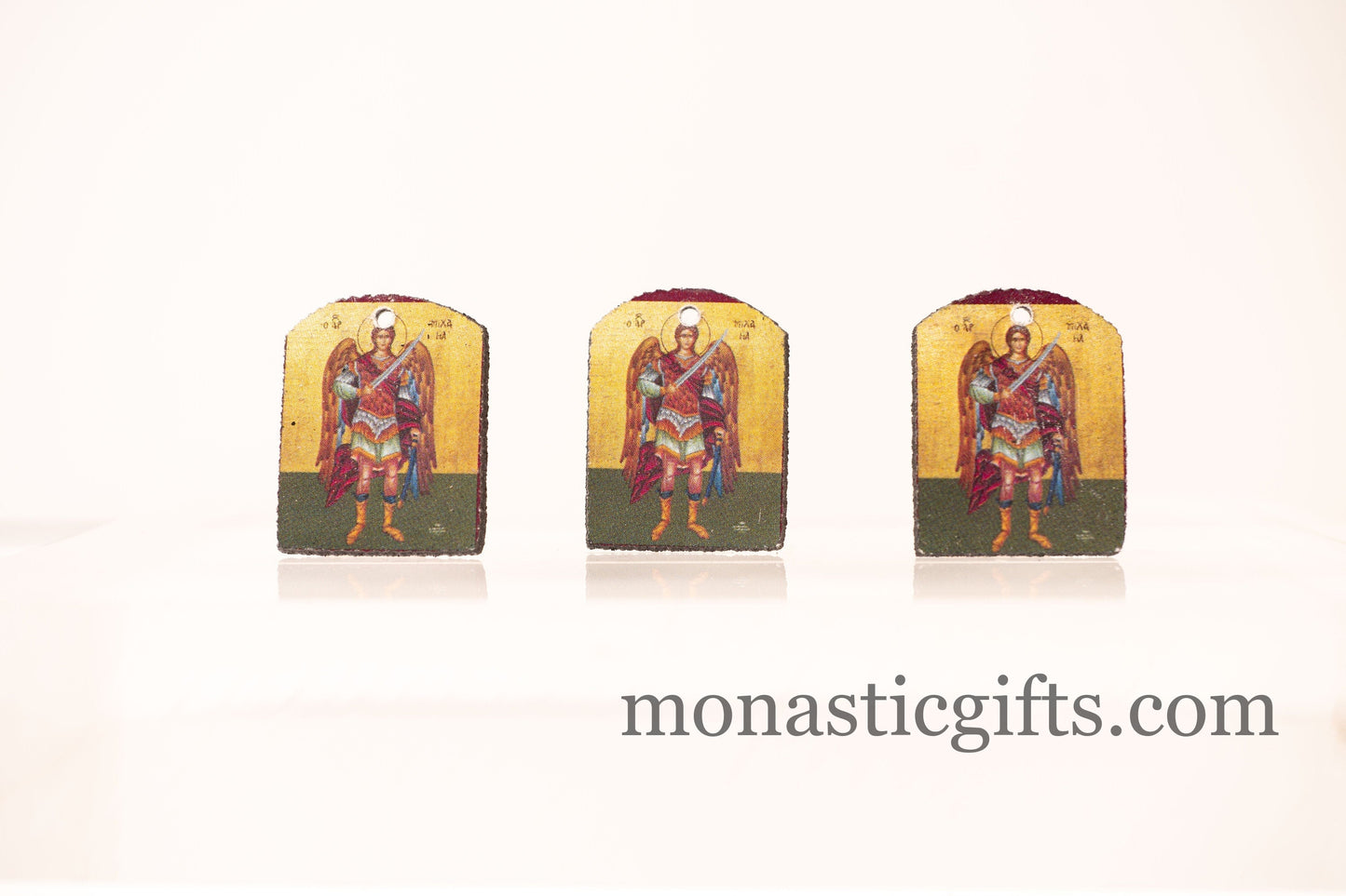 Tiny icon with Archangel Michael (Μιχαηλ)  3pcs Byzantine Christian  Tiny Orthodox Icon amazing idea to make orthodox Christians gifts