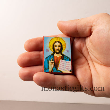 Small Wooden Orthodox icon with Jesus Christ , Neoclassical icon , art wall hanging amazing idea for orthodox gift.