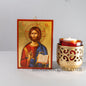 Byzantine wooden Icon in Golden leaf, of Jesus Christ the Blessing ,home gift