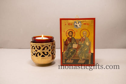 Holy Trinity, Agia Trias Icon  Greek-Byzantine Orthodox Icon ,Byzantine art wall hanging icon on wood plaque, religious gift