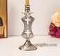 Candle Holder with Dual Cross Design (1 Pcs) -Authentic and Beautiful Handmade Brass (Nickel Plated)