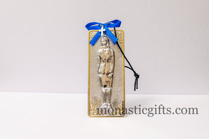 tama votive offering "Woman" votive with painted Golden corners Ribbon and Cross, Byzantine Greek  Eastern Orthodox Promise Icon, Ex Voto