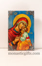 The Sweet Kiss of Virgin Mary, Orthodox icon , Byzantine icon of our Lord , art wall hanging on wood plaque amazing idea for gift.