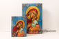 The Sweet Kiss of Virgin Mary, Orthodox icon , Byzantine icon of our Lord , art wall hanging on wood plaque amazing idea for gift.