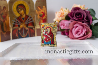 Orthodox Special Amulet Rectangular pendant with Jesus Christ and Mother of God ,FIlachto ,Filakto ,Filaxto Orthodoxer Orthodox Gift