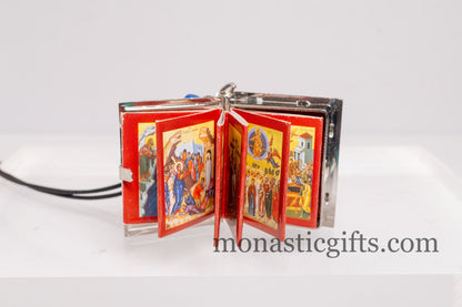 Holy mini book with Orthodox prayer "Πάτερ ημών" Lord's prayer - Our Father and saint's icons, Gift of faith, hope to someone you care about