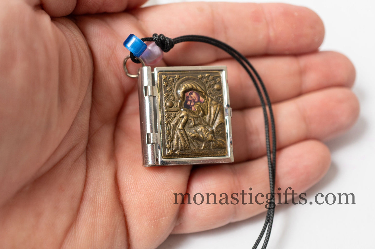 Holy mini book with Orthodox prayer "Πάτερ ημών" Lord's prayer - Our Father and saint's icons, Gift of faith, hope to someone you care about