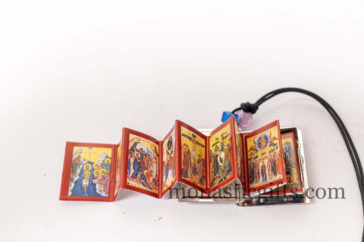 Holy mini book with Orthodox prayer "Πάτερ ημών" Lord's prayer - Our Father and saint's icons, Gift of faith, hope to someone you care about