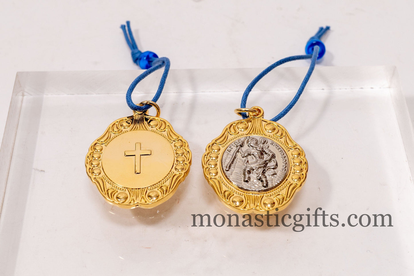 Christian car pendant Amulet with Saint Christopher  ,home Christian shrines Gift of faith.