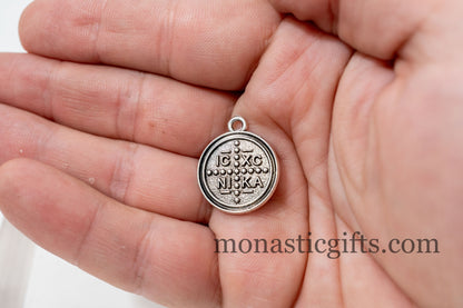 Byzantine Cross ΙϹΧϹ ΝΙΚΑ Silver-Colored Metal Pendant (3 Pcs)- Create Your Unique Jewelry with Constantinato, Konstantinato Jewelry