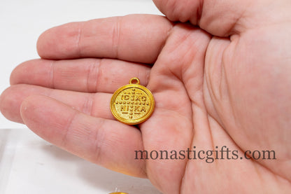 Byzantine Cross ΙϹΧϹ ΝΙΚΑ Gold -Colored Metal Pendant (3 Pcs)- Create Your Unique Jewelry with Constantinato, Konstantinato Jewelry