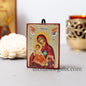 Small Wooden Orthodox icon with amazing details of Virgin Mary (The Healer) with Golden and Silver Elements,amazing idea for orthodox gift