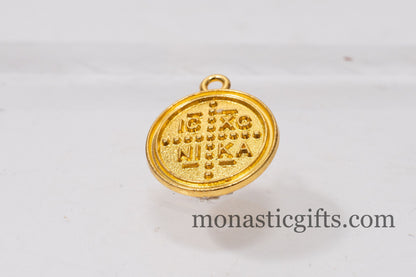 Byzantine Cross ΙϹΧϹ ΝΙΚΑ Gold -Colored Metal Pendant (3 Pcs)- Create Your Unique Jewelry with Constantinato, Konstantinato Jewelry