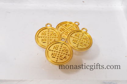 Byzantine Cross ΙϹΧϹ ΝΙΚΑ Gold -Colored Metal Pendant (3 Pcs)- Create Your Unique Jewelry with Constantinato, Konstantinato Jewelry