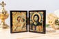 Diptych wooden Icon with the Virgin Mary "Jerusalem" and  Jesus Christ Of Sina. Greek Orthodox Icon , Home Decor,Orthodox Gift.