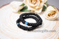 Authentic Greek elastic Komboskini with 33 Knots (1Pcs) In Black Color with Blue Bead from Mount Athos Prayer - Orthodox Gift