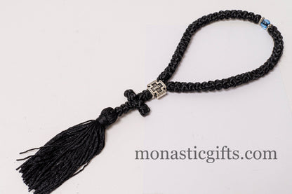 prayer rope 50 knot with metallic element engraved on both sides,featuring remarkable details- Rosary 50 Knots-Rosario-Komboskini-Rosenkranz