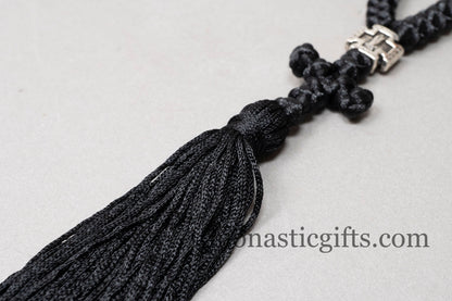 prayer rope 50 knot with metallic element engraved on both sides,featuring remarkable details- Rosary 50 Knots-Rosario-Komboskini-Rosenkranz