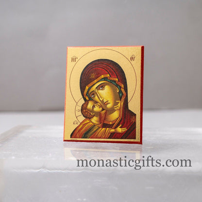 Small Wooden Orthodox icon with amazing details The Bust of Virgin Mary In Golden leaf, wall hanging amazing idea for orthodox gift.