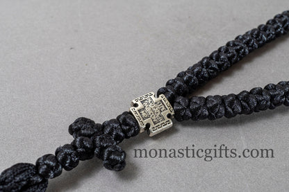 prayer rope 50 knot with metallic element engraved on both sides,featuring remarkable details- Rosary 50 Knots-Rosario-Komboskini-Rosenkranz