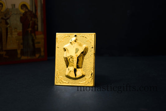 tama votive offering "Male chest" votive Gold Colored, Byzantine Greek  Eastern Orthodox Promise Icon, Ex Voto