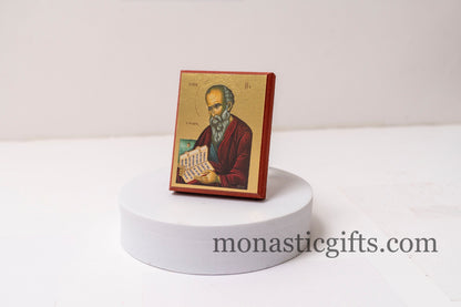 Small Wooden  icon with the Apostle and Evangelist Saint John the Theologian Icon in Golden Leaf ,amazing idea for orthodox gift